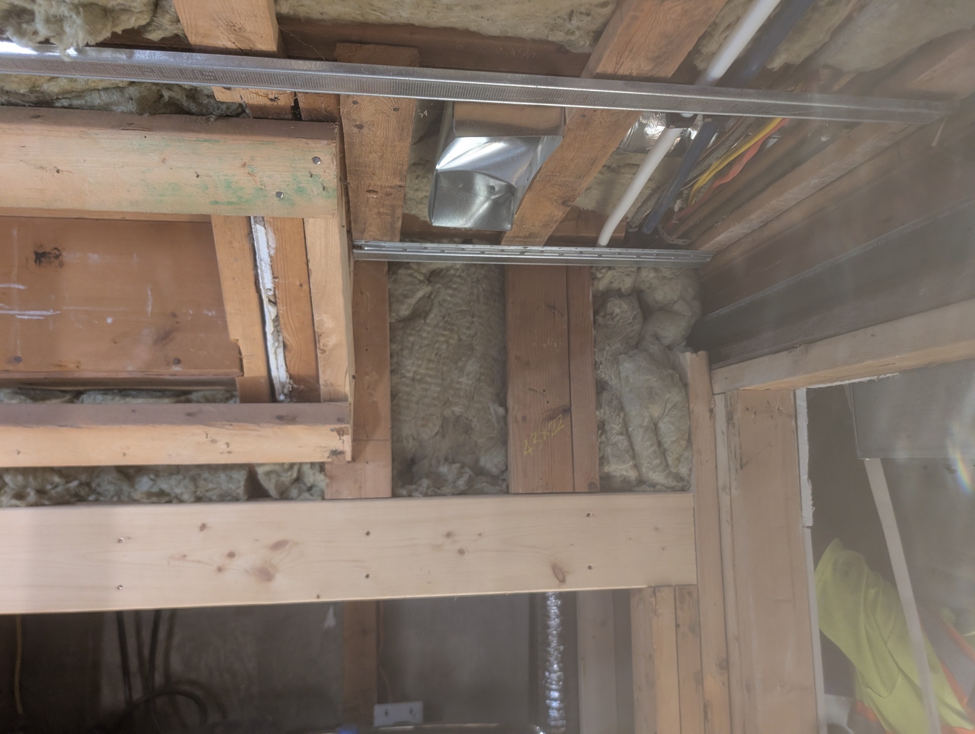 Before — framing around HVAC & utilities