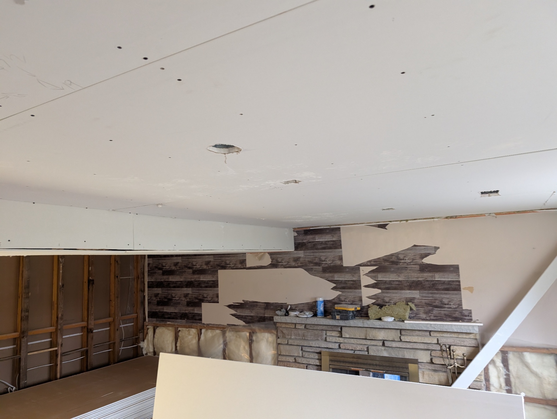 Interior wall and ceiling demolition on a JCA job site