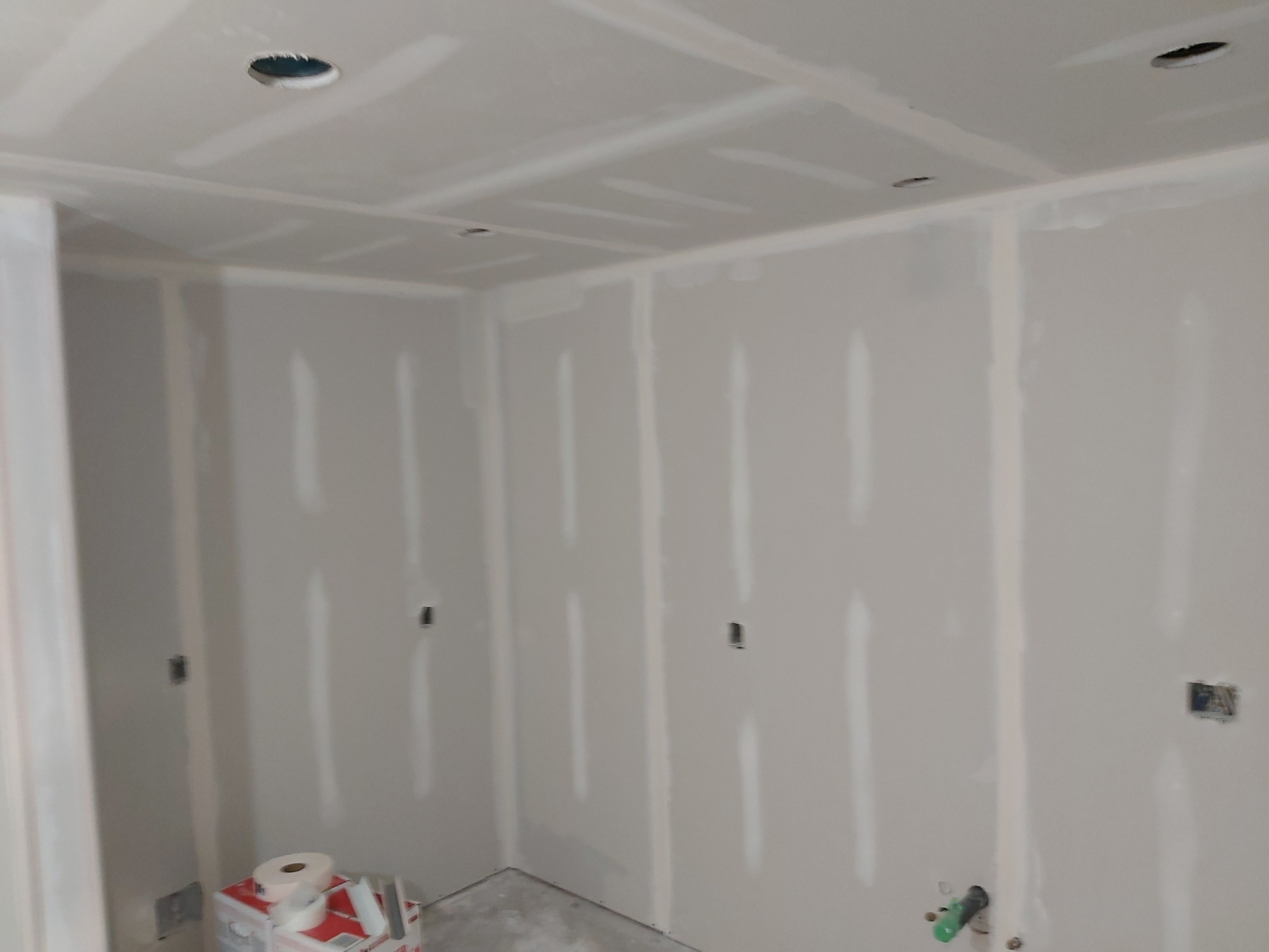 Basement closet — smooth taped walls
