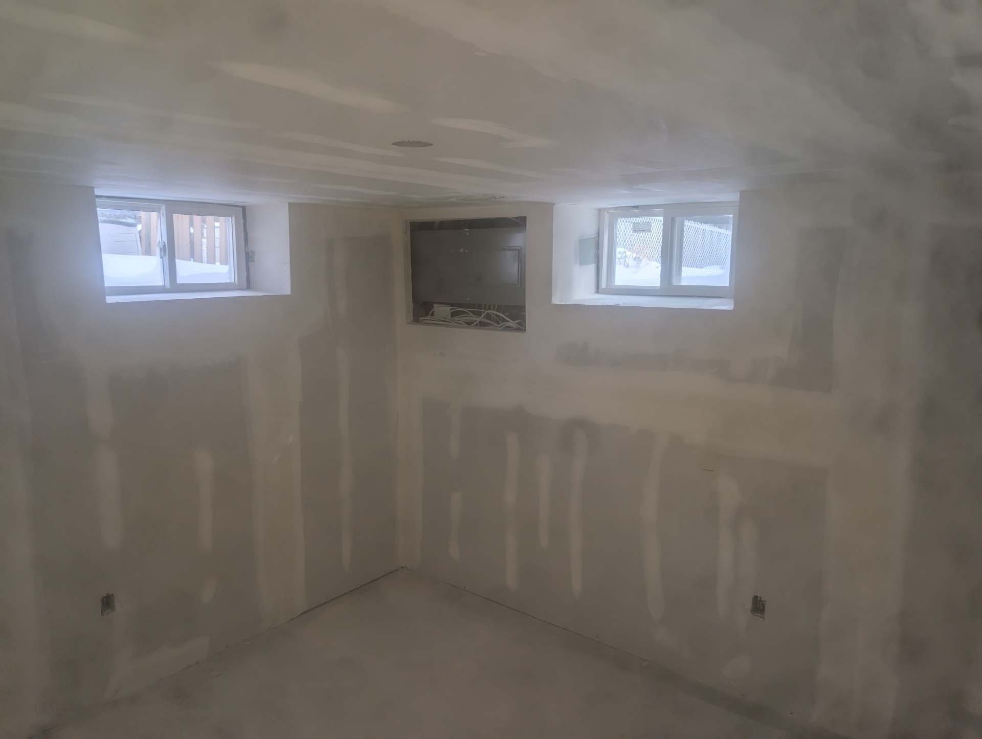 Basement suite with twin egress windows