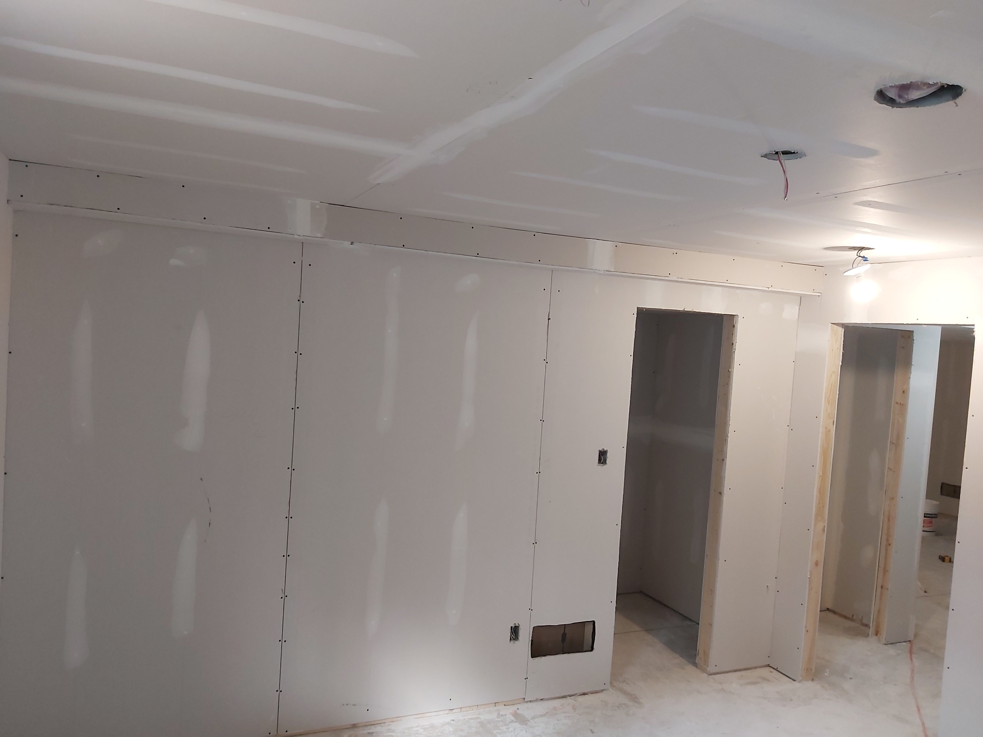 Basement partition walls installed