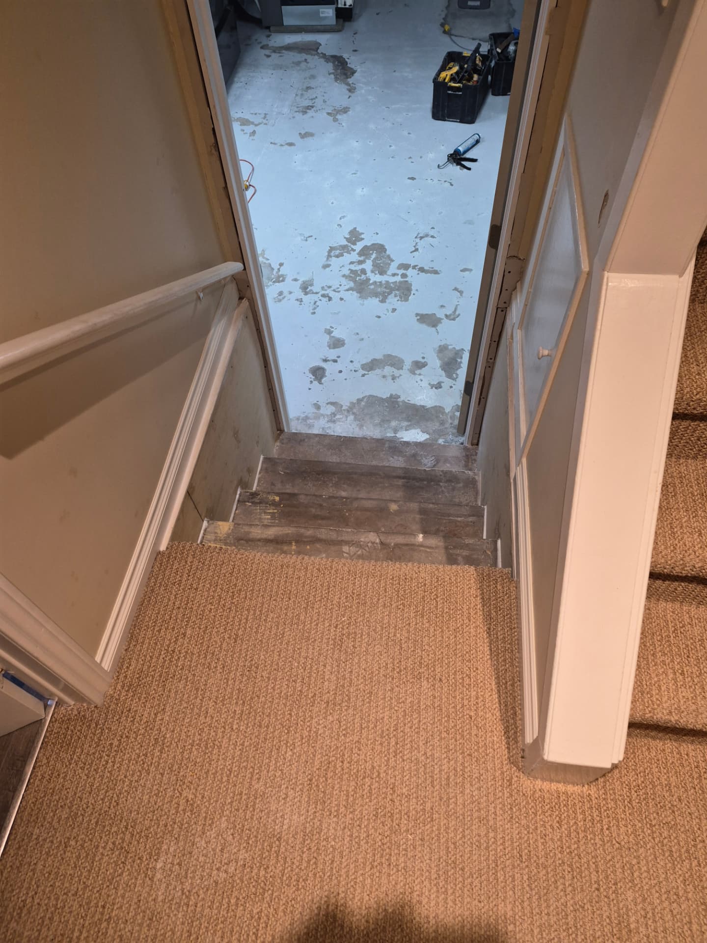 Top landing looking down the reworked stairs