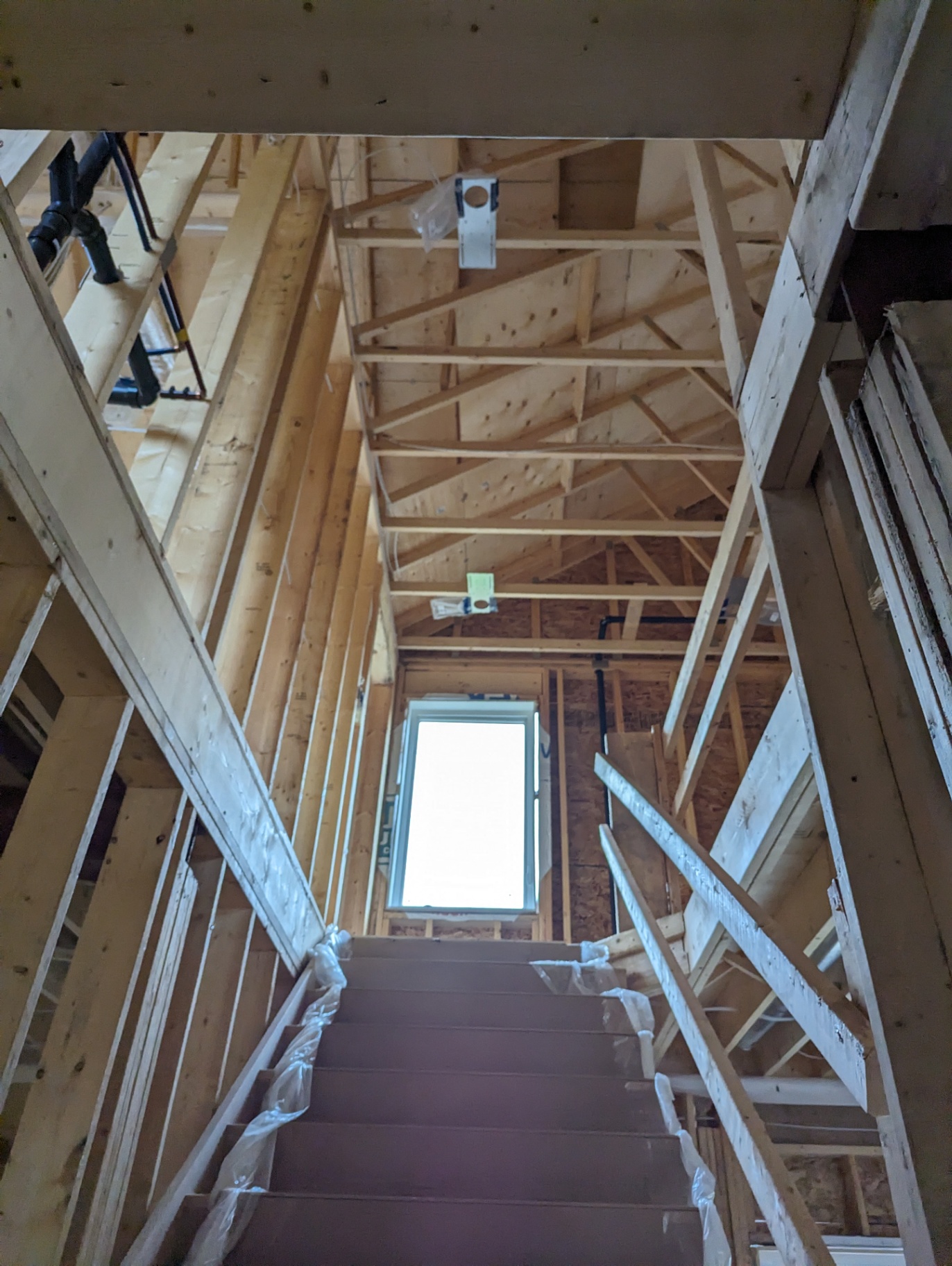 Stairwell framing rebuilt during renovation