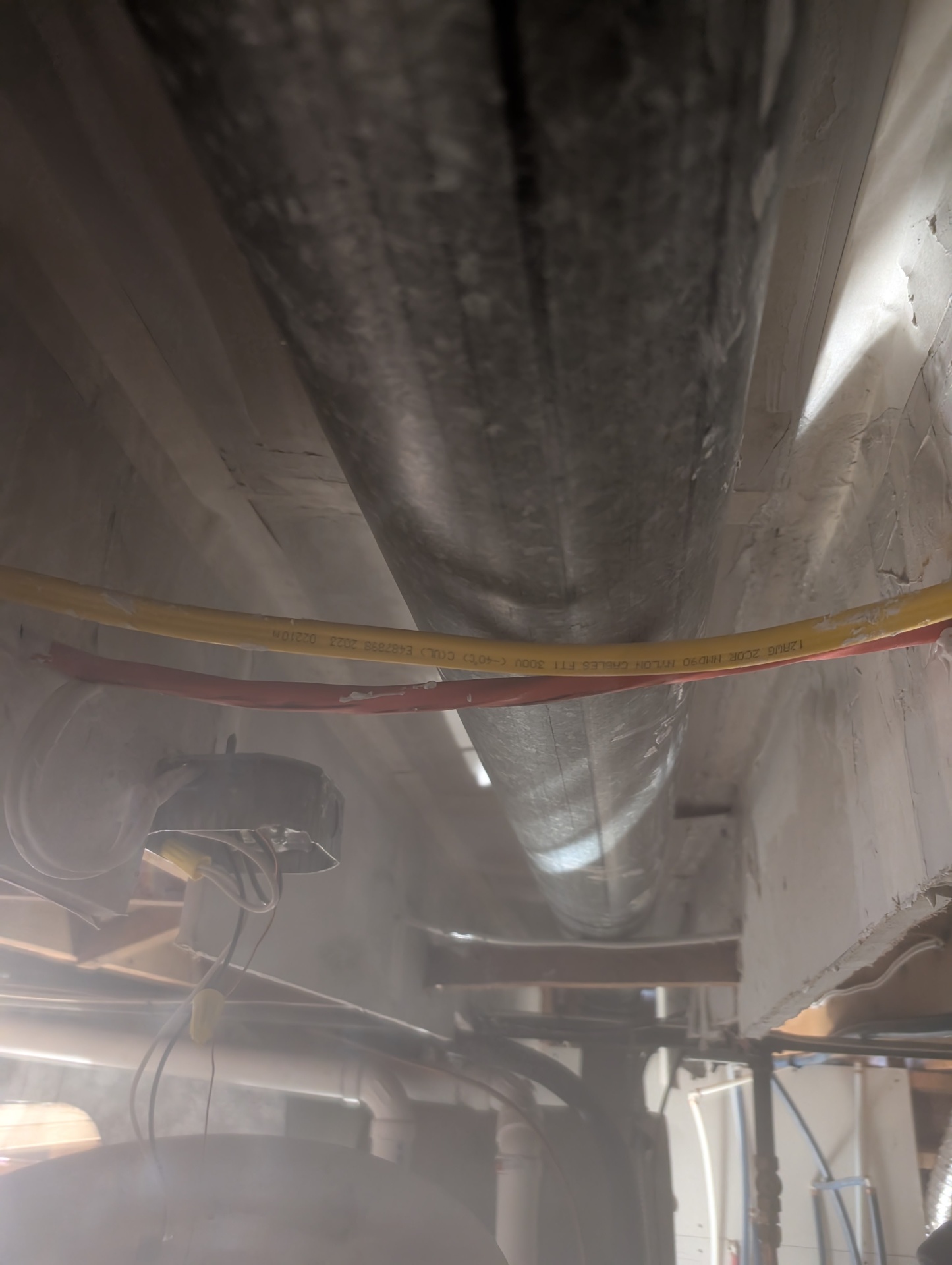 Before — ductwork & wiring prep