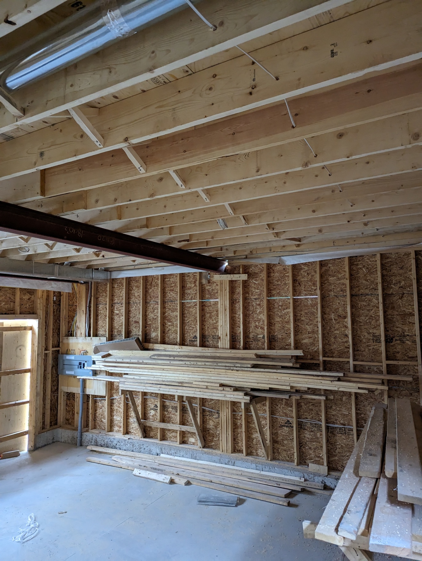 Floor joists & mechanical rough-in